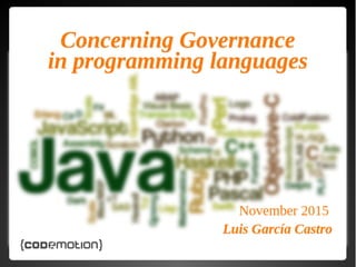 Concerning Governance in Programming Languages