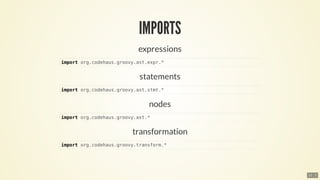 import	org.codehaus.groovy.ast.expr.*
import	org.codehaus.groovy.ast.stmt.*
import	org.codehaus.groovy.ast.*
import	org.codehaus.groovy.transform.*
11 . 7
 