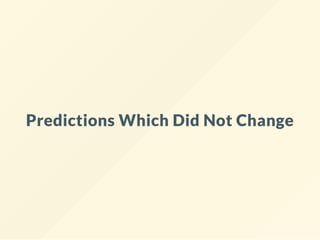 Predictions Which Did Not Change
 
