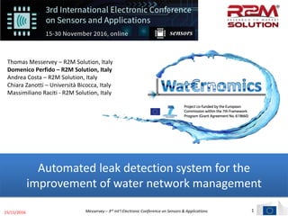 AUTOMATED LEAK DETECTION SYSTEM FOR THE IMPROVEMENT OF WATER NETWORK ...