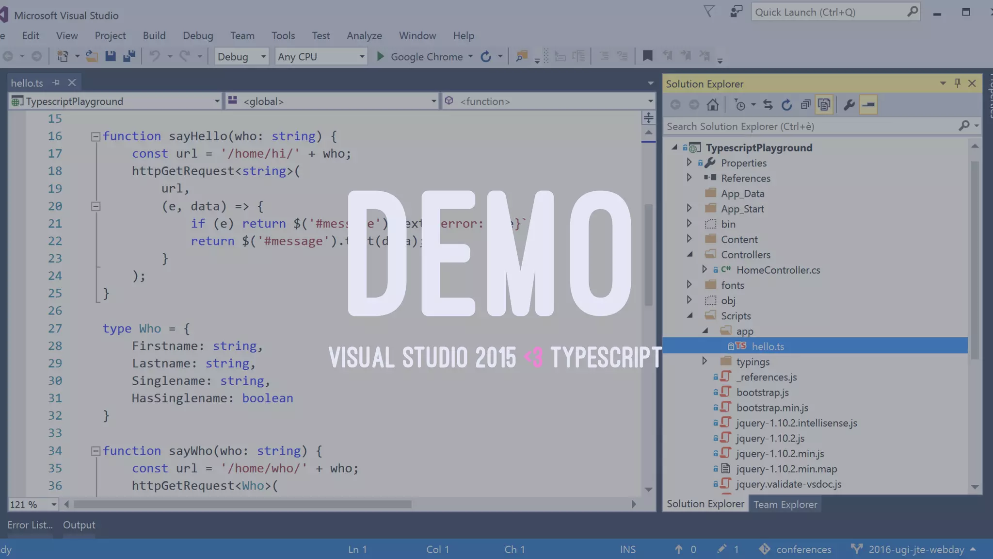 DEMOVISUAL STUDIO 2015 <3 TYPESCRIPT
 