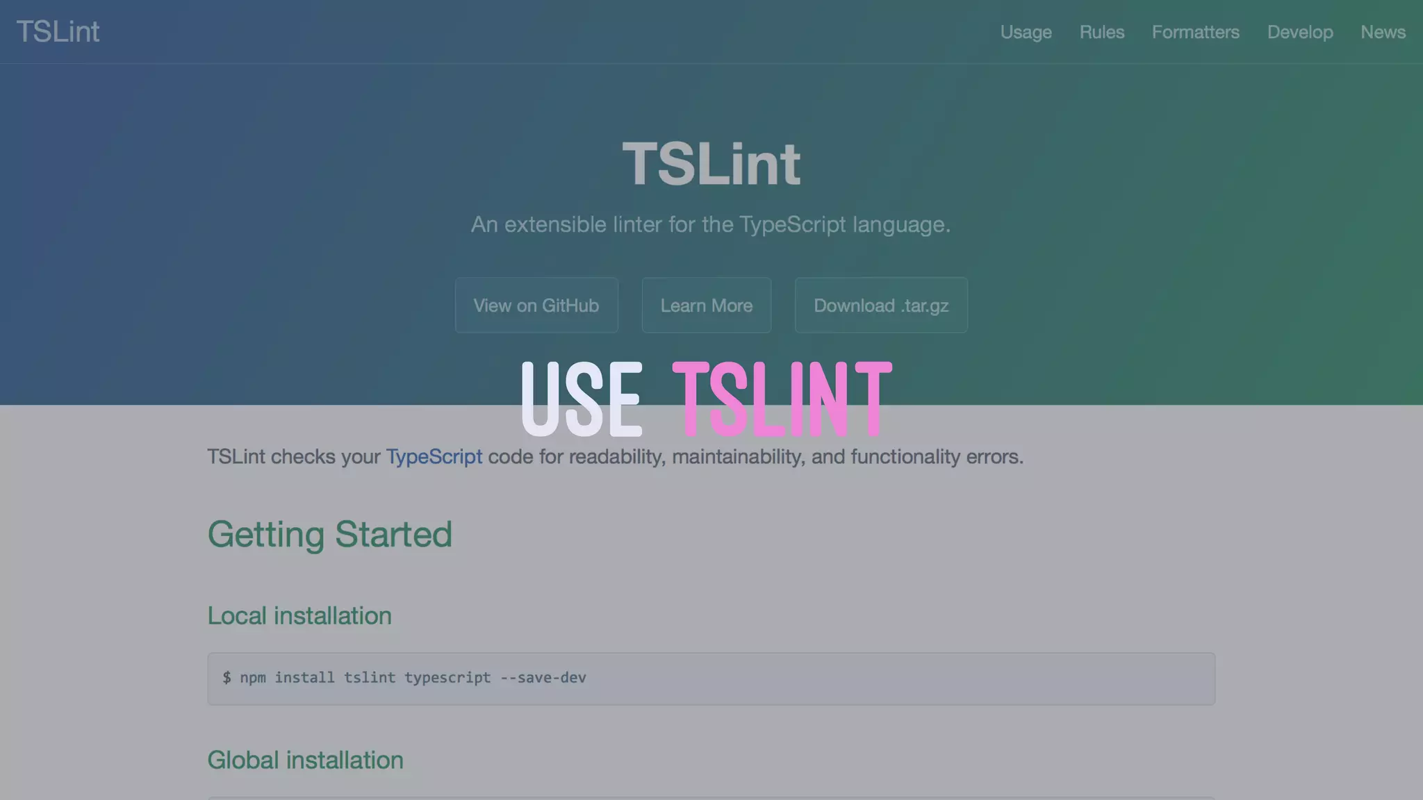 USE TSLINT
 