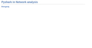 Pyshark in Network Packet analysis