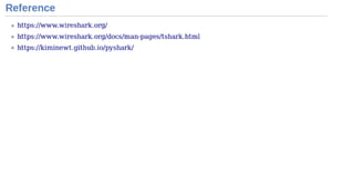 Pyshark in Network Packet analysis | PDF
