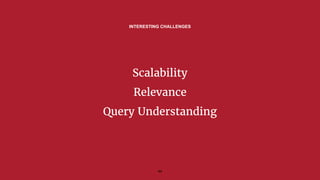 Scalability
Relevance
Query Understanding
INTERESTING CHALLENGES
44
 