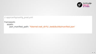 //	app/config/config_prod.yml
framework:
				assets:
								json_manifest_path:	'%kernel.root_dir%/../web/builds/manifest.json'
10 . 10
 