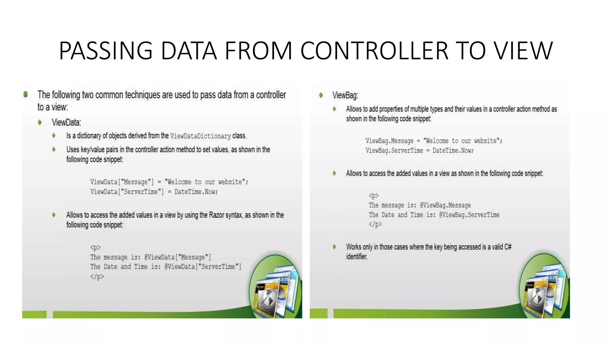 PASSING DATA FROM CONTROLLER TO VIEW 