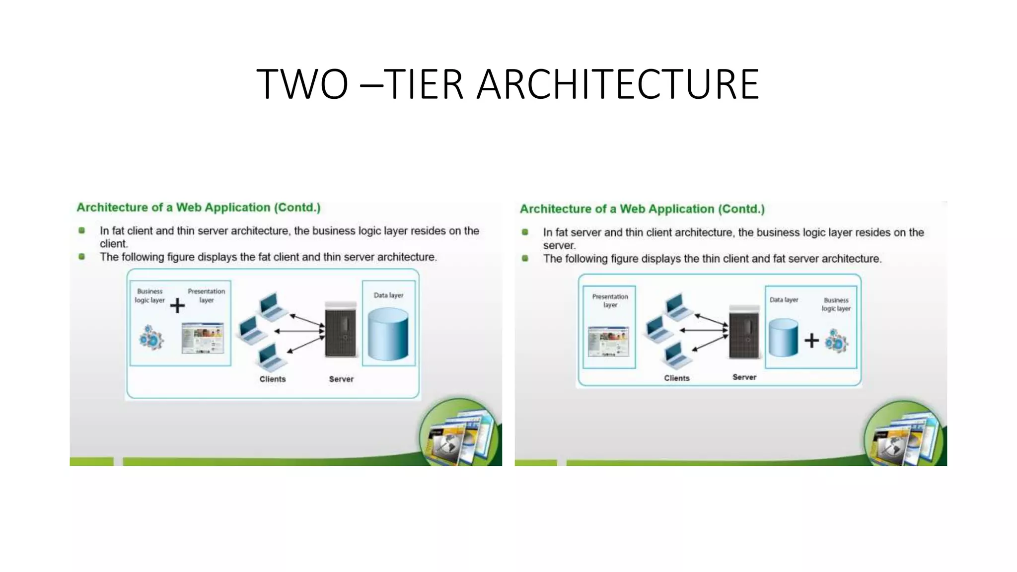 TWO –TIER ARCHITECTURE 