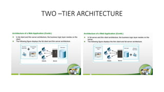TWO –TIER ARCHITECTURE
 