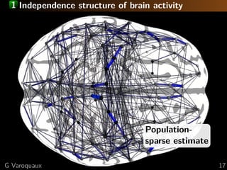 1 Independence structure of brain activity
Population-
sparse estimate
G Varoquaux 17
 