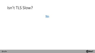 @sufw
Isn’t TLS Slow?
No.
 