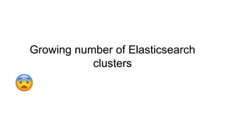 Growing number of Elasticsearch
clusters
 