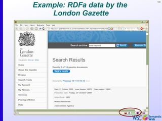120
Example: RDFa data by the
London Gazette
 