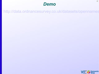 67
Demo
http://data.ordnancesurvey.co.uk/datasets/opennames
 