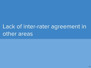 Lack of inter-rater agreement in
other areas
69
 
