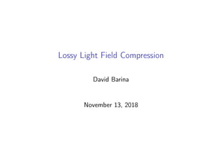 Lossy Light Field Compression
David Barina
November 13, 2018
 