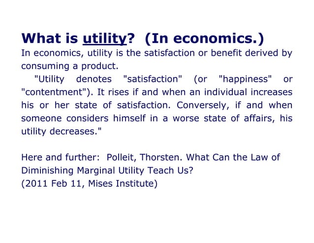Law of diminishing marginal utility in daily examples | PPT