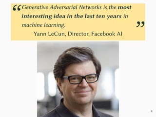 Generative Adversarial Networks
Two components, the generator and the discriminator:
• The generator G needs to capture th...