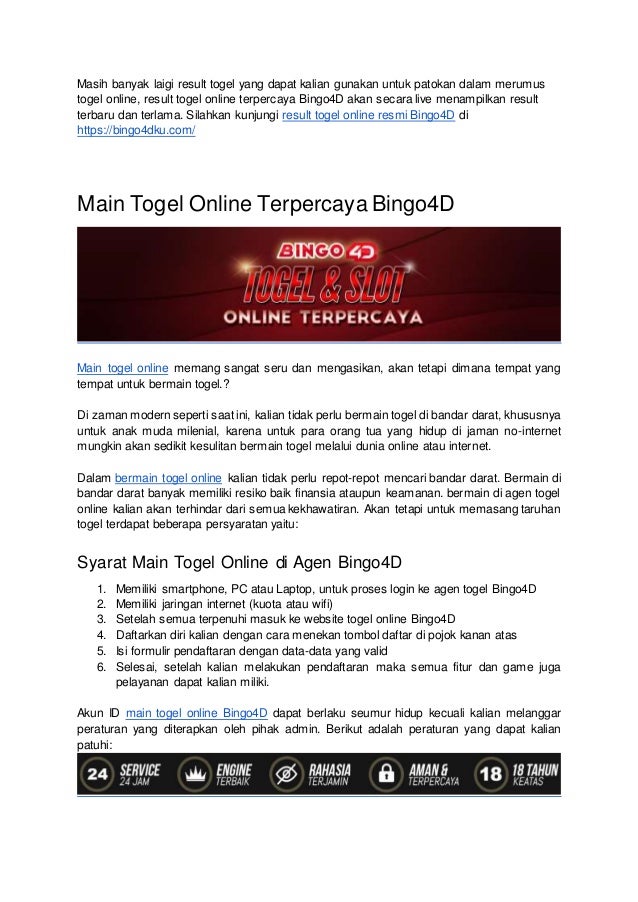 Bento4D Minimal Depoosit / CHEK PENIPUAN TOGEL BANDAR