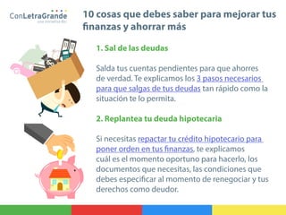 10 cosas que debes saber para mejorar tus finanzas y ahorrar más | PDF