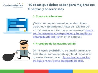 10 cosas que debes saber para mejorar tus finanzas y ahorrar más | PDF
