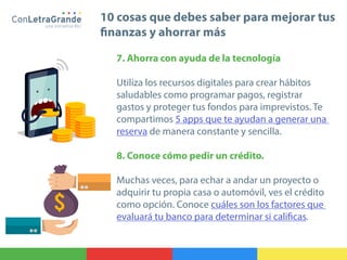 10 cosas que debes saber para mejorar tus finanzas y ahorrar más | PDF