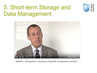 5. Short-term Storage and
Data Management
 