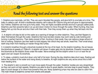 Read the followingtext and answer the questions
 