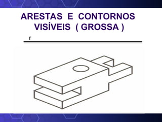 ARESTAS E CONTORNOS
VISÍVEIS ( GROSSA )
r
 