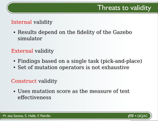 Mutation Testing for Industrial Robotic Systems (FMAS 2025) | PDF
