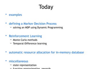 Comprehensive Introduction to Reinforcement Learning and Markov ...