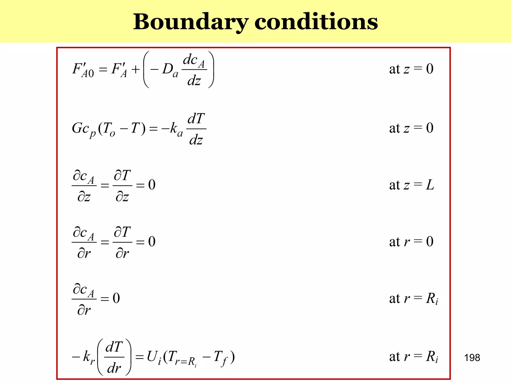 198
Boundary conditions
 