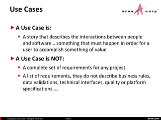 Aras and Developing Deployment Use Cases and Requirements | PDF