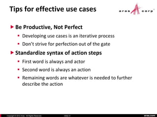 Aras and Developing Deployment Use Cases and Requirements | PDF