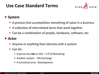 Aras and Developing Deployment Use Cases and Requirements | PDF