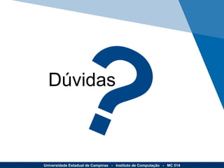 ? Dúvidas Universidade Estadual de Campinas  -  Instituto de Computação  -  MC 514 