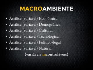 MACROAMBIENTE
•
•
•
•
•
•
 