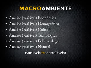 MACROAMBIENTE
•
•
•
•
•
•
 