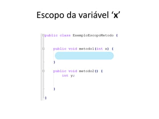 Escopo da variável ‘x’
 
