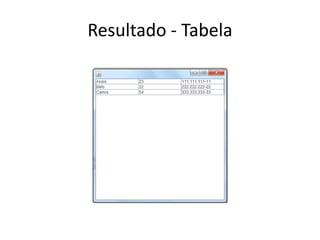 Resultado - Tabela
 