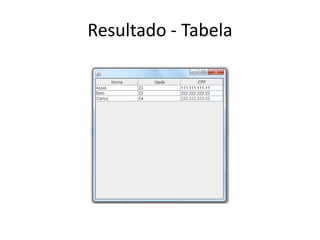 Resultado - Tabela
 