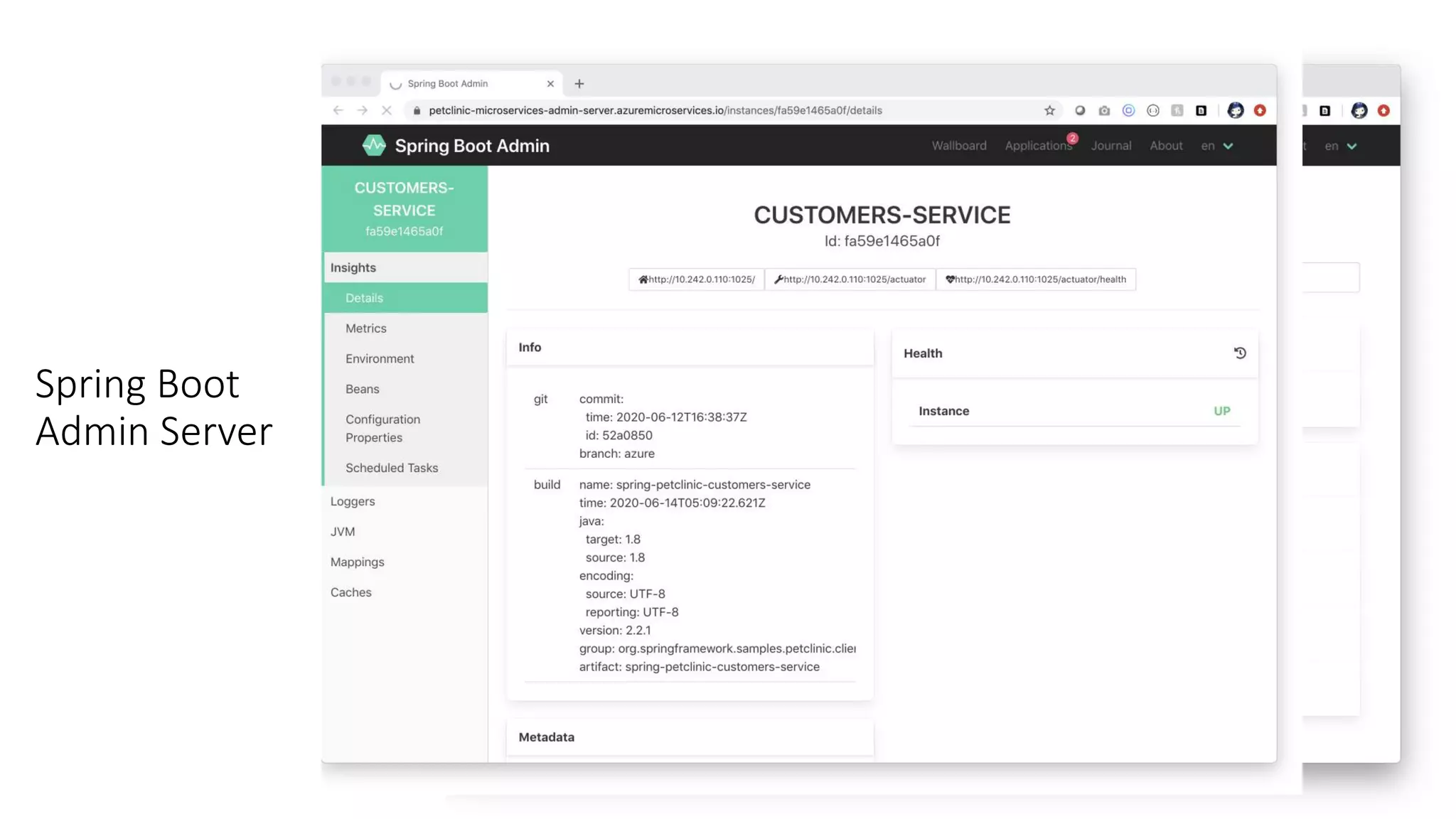 Spring Boot
Admin Server
 