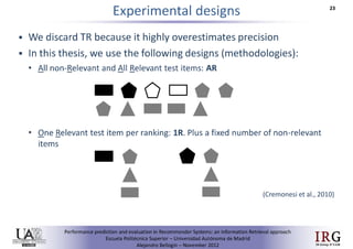 Performance prediction and evaluation in Recommender Systems: an Information Retrieval perspective