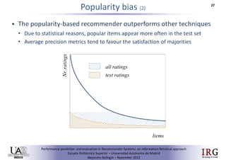 Performance prediction and evaluation in Recommender Systems: an Information Retrieval perspective