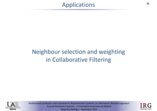 Performance prediction and evaluation in Recommender Systems: an Information Retrieval perspective