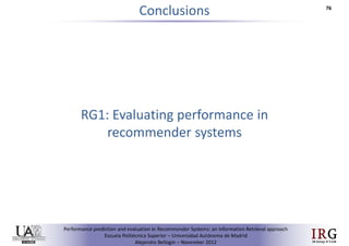 Performance prediction and evaluation in Recommender Systems: an Information Retrieval perspective