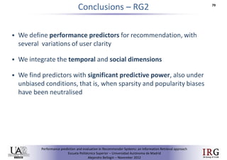 Performance prediction and evaluation in Recommender Systems: an Information Retrieval perspective
