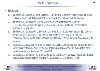 Performance prediction and evaluation in Recommender Systems: an Information Retrieval perspective