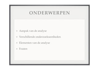 College Strategische Analyse