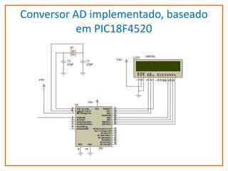 Conversor AD implementado, baseado
em PIC18F4520

 